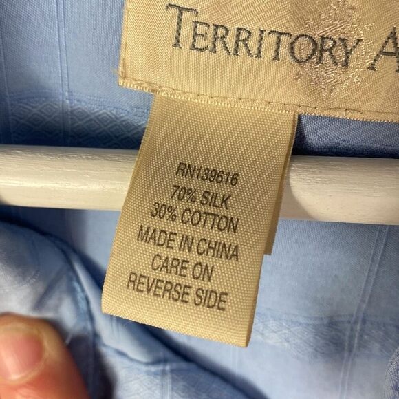 The Territory Ahead Silk Cotton Blend Long Sleeve Button Down Size XL  143 - Picture 5 of 9